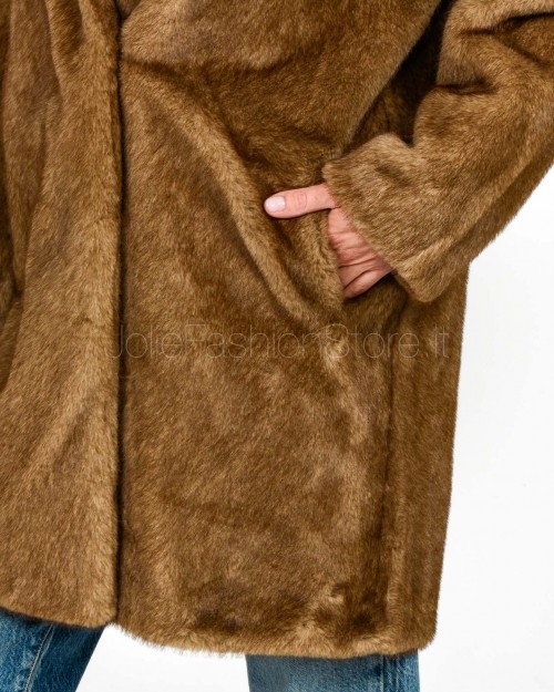 Tavus Milano Pelliccia Reversibile Eco Visone Marrone  25215 BISCUIT