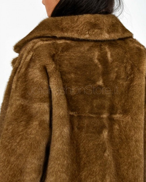 Tavus Milano Pelliccia Reversibile Eco Visone Marrone  25215 BISCUIT