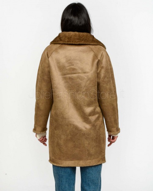 Tavus Milano Pelliccia Reversibile Eco Visone Marrone  25215 BISCUIT