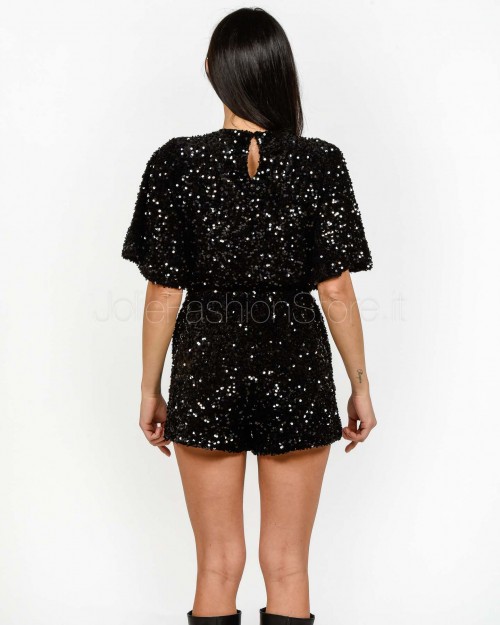 Grace & Mila Tuta in Velluto All Over Paillettes Nero  THALASSA NOIR