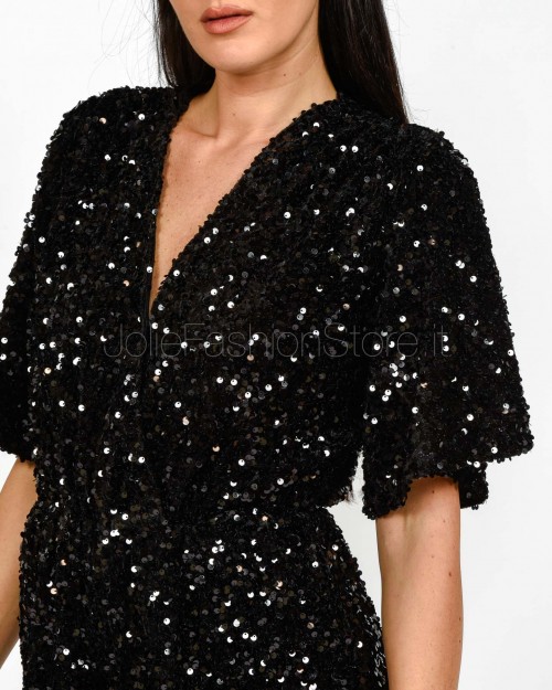 Grace & Mila Tuta in Velluto All Over Paillettes Nero  THALASSA NOIR