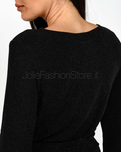 Grace & Mila Abito Corto in Lurex Nero  TEA NOIR