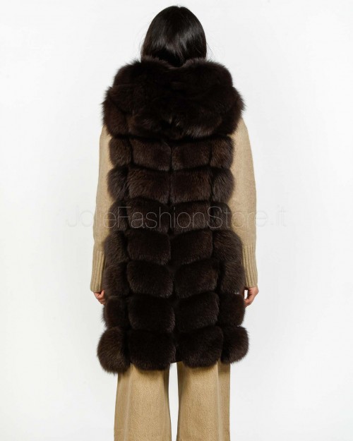 Frame Pelliccia Gilet Volpe Lungo Moka  329500 MOKA