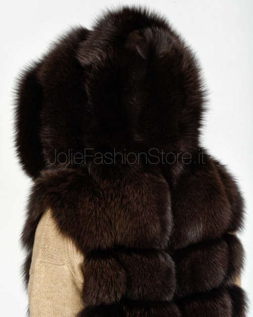 Frame Pelliccia Gilet Volpe Lungo Moka  329500 MOKA