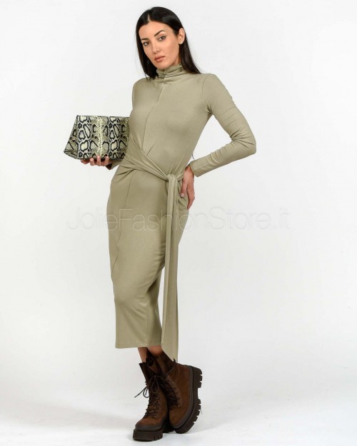 Patrizia Pepe Abito in Maglia Midi Winter Greige  2A2958 J337 B848