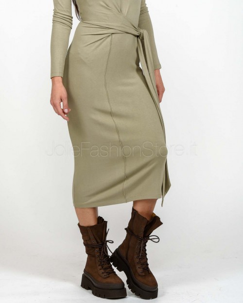 Patrizia Pepe Abito in Maglia Midi Winter Greige  2A2958 J337 B848