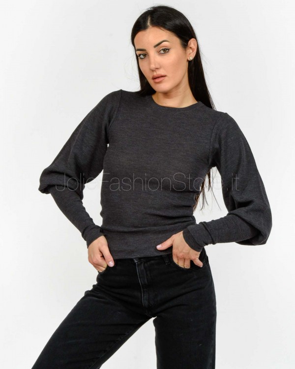 Grifoni Maglia Girocollo Polsino Alto Grigio  GVC210018/120 009