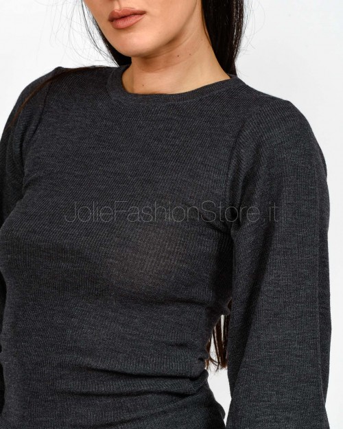 Grifoni Maglia Girocollo Polsino Alto Grigio  GVC210018/120 009