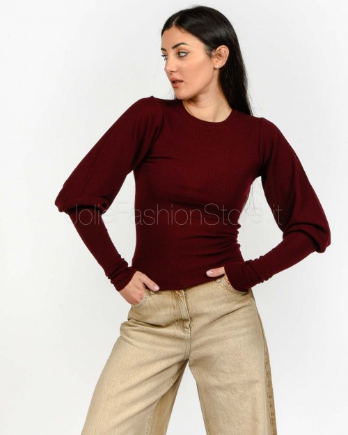 Grifoni Maglia Girocollo Polsino Alto Bordeaux  GVC210018/120 156