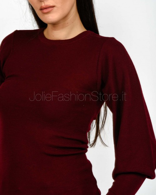 Grifoni Maglia Girocollo Polsino Alto Bordeaux  GVC210018/120 156