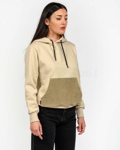 Display Hooded Sweatshirt With Contrast Pocket Sand  KROPA SABBIA