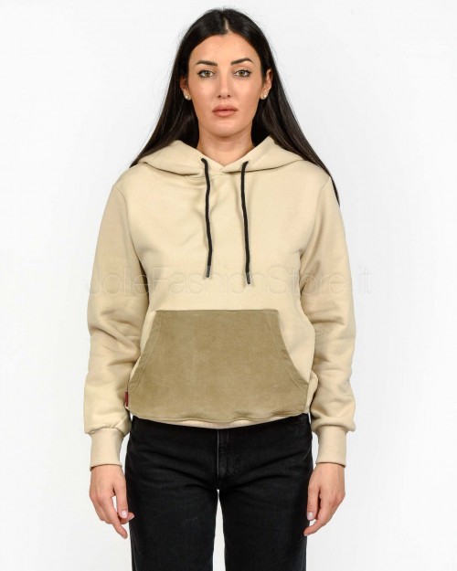 Display Hooded Sweatshirt With Contrast Pocket Sand  KROPA SABBIA