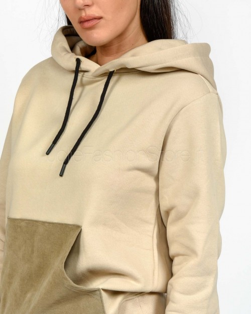 Display Hooded Sweatshirt With Contrast Pocket Sand  KROPA SABBIA