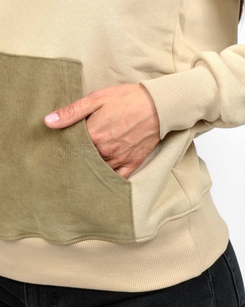 Display Hooded Sweatshirt With Contrast Pocket Sand  KROPA SABBIA