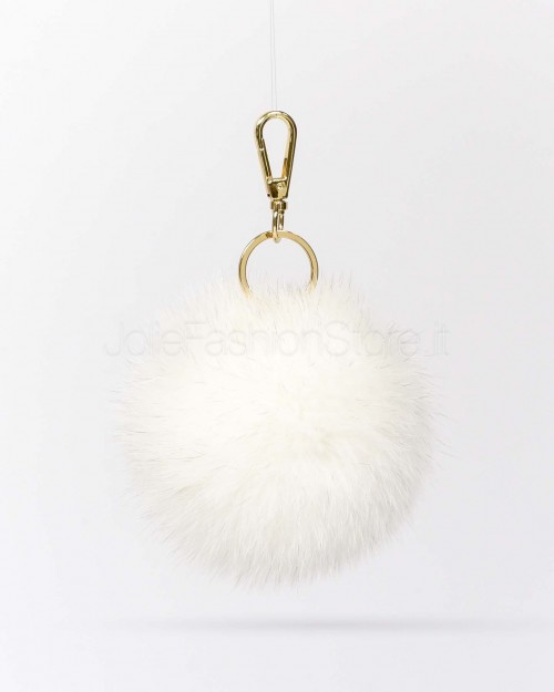 Frame Portachiavi Pon Pon in Volpe Bianco