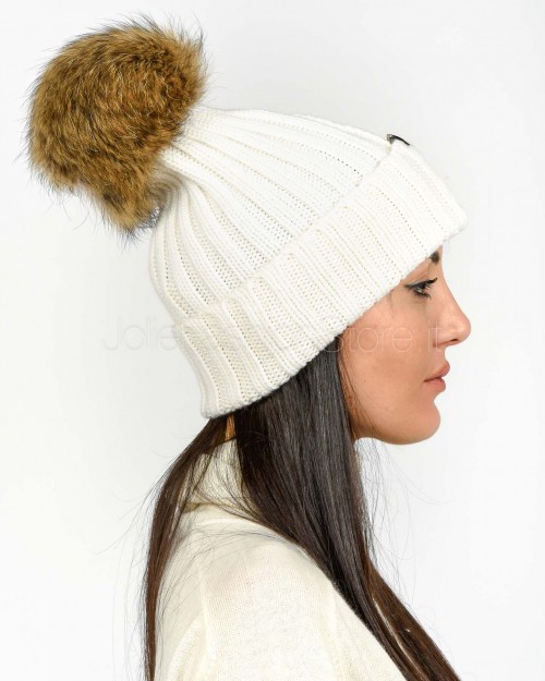Regina Gold Berretto Bianco Con Pon Pon  50699 BIANCO