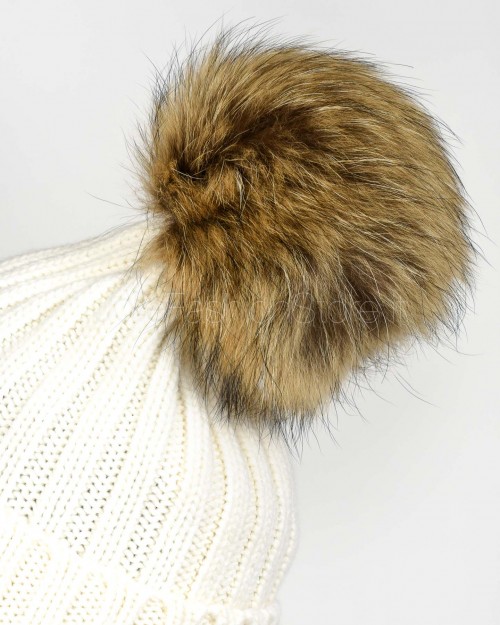 Regina Gold Berretto Bianco Con Pon Pon  50699 BIANCO