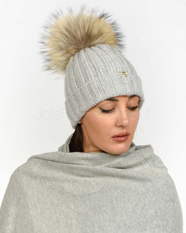 Regina Gold Berretto Perla Con Pon Pon  50699 PERLA