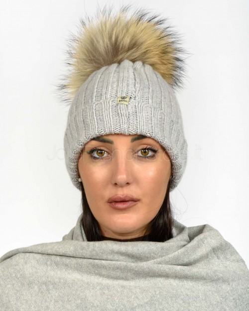 Regina Gold Berretto Perla Con Pon Pon  50699 PERLA