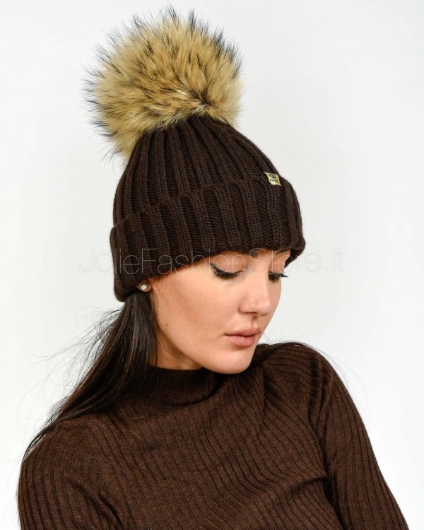 Regina Gold Berretto Marrone Con Pon Pon  50699 MARRONE