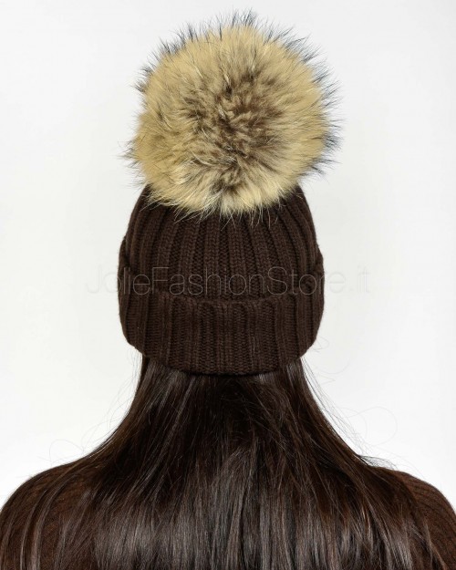 Regina Gold Berretto Marrone Con Pon Pon  50699 MARRONE
