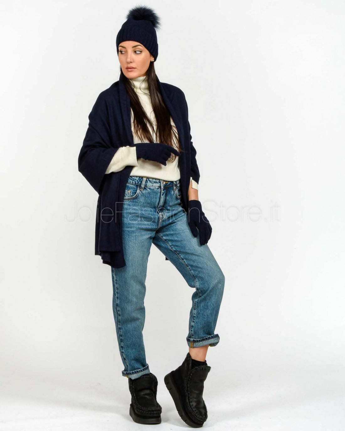 Frame Stola Misto Cashmere Blu  STOLA BLU