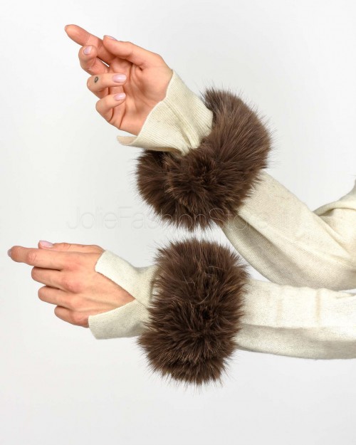 Tavus Milano Polsini in Ecopelliccia Dark Brown