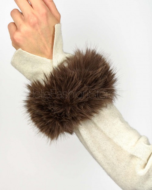 Tavus Milano Polsini in Ecopelliccia Dark Brown  25439 DARK BROWN