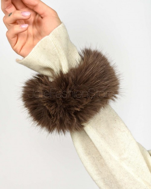 Tavus Milano Polsini in Ecopelliccia Dark Brown  25439 DARK BROWN
