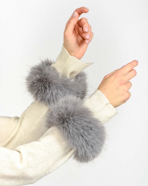 Tavus Milano Polsini in Ecopelliccia Gray