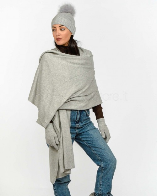 Frame Stola Misto Cashmere Grigio Chiaro
