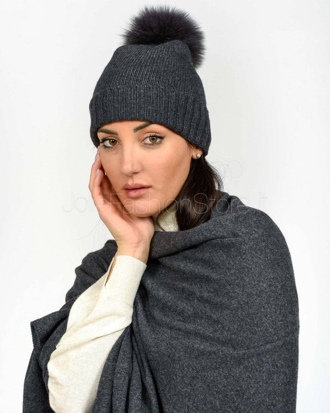 Frame Cappellino Pon Pon Grigio