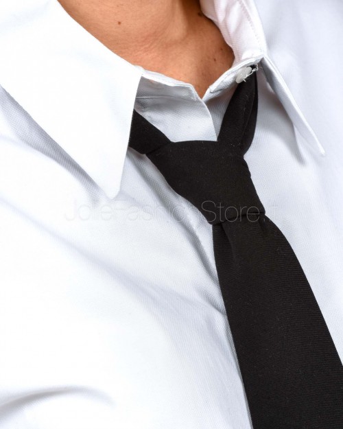 Patrizia Pepe Cravatta in Twill di Cotone Stretch Nero  5F0008 A498 K103