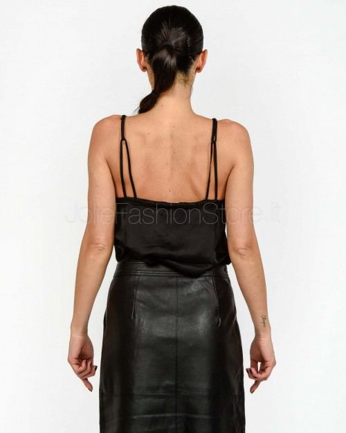 Grace & Mila Canotta in Raso e Pizzo Nero  TREFLE NOIR