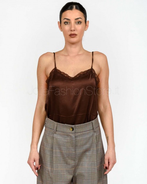 Grace & Mila Chocolate Satin and Lace Camisole  TREFLE CHOCOLATE