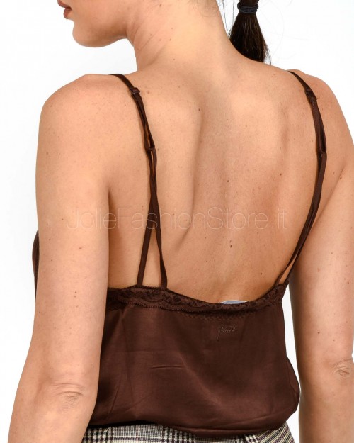 Grace & Mila Chocolate Satin and Lace Camisole  TREFLE CHOCOLATE
