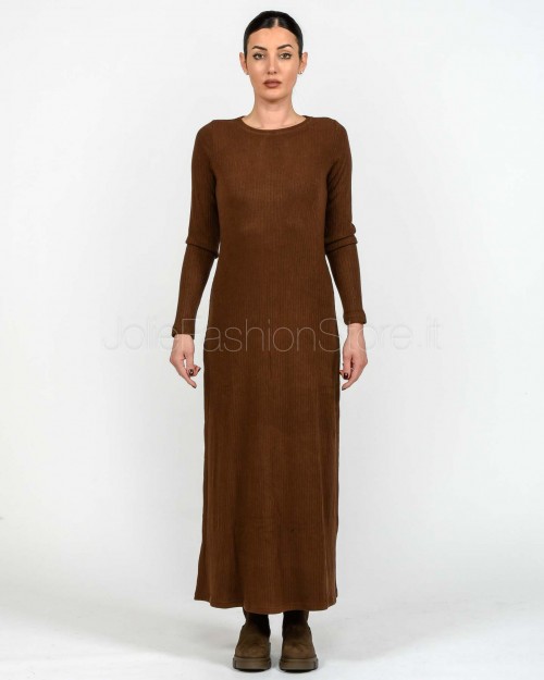 Grace & Mila Abito Lungo a Costine Chocolate  SORINA CHOCOLATE