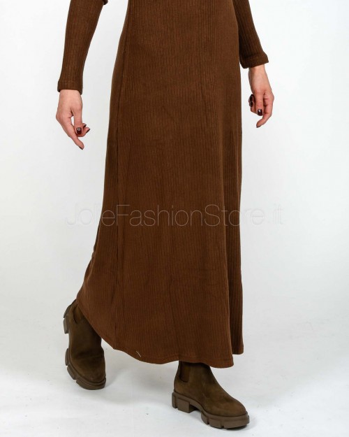 Grace & Mila Abito Lungo a Costine Chocolate  SORINA CHOCOLATE