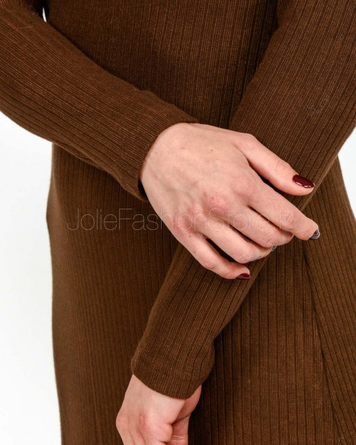 Grace & Mila Abito Lungo a Costine Chocolate  SORINA CHOCOLATE