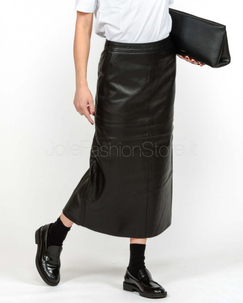 Grace & Mila Gonna Midi in Ecopelle Nero  SIRENE NOIR