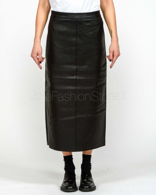 Grace & Mila Gonna Midi in Ecopelle Nero  SIRENE NOIR