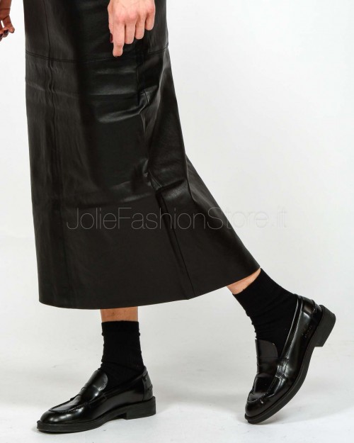 Grace & Mila Gonna Midi in Ecopelle Nero  SIRENE NOIR