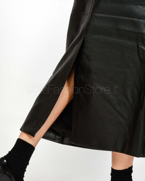 Grace & Mila Gonna Midi in Ecopelle Nero  SIRENE NOIR