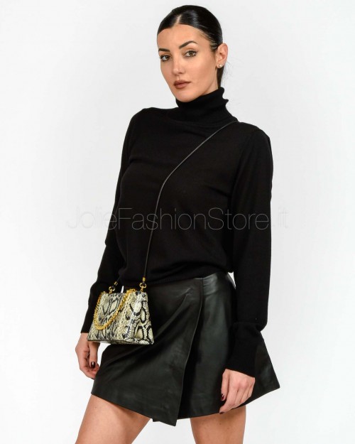 Meimeij Maglia Dolcevita in lana Vergine Nero  M5FZ51 NERO