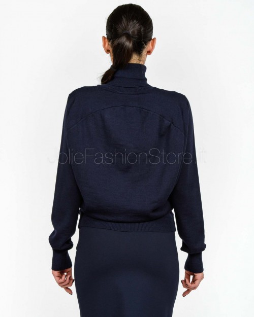 Meimeij Maglia Dolcevita in lana Vergine Blue Parisien  M5FZ51 BLUE