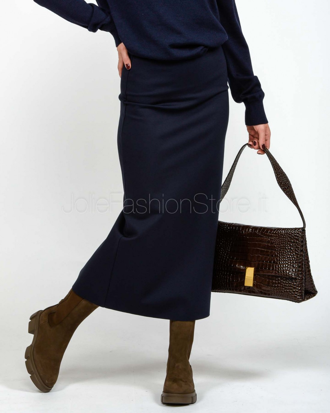 Meimeij Gonna Lunga Blue Parisien