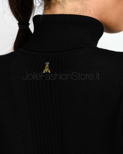 Patrizia Pepe Maglia Collo Alto Banda Lurex Nero  2K0340 KM36 K103