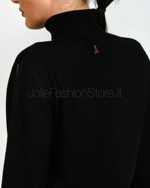 Patrizia Pepe Maglia Collo Alto Banda Lurex Nero  2K0340 KM36 K103