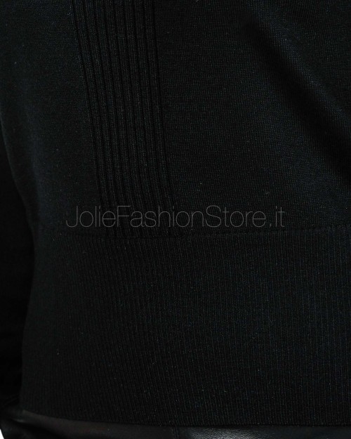 Patrizia Pepe Maglia Collo Alto Banda Lurex Nero  2K0340 KM36 K103