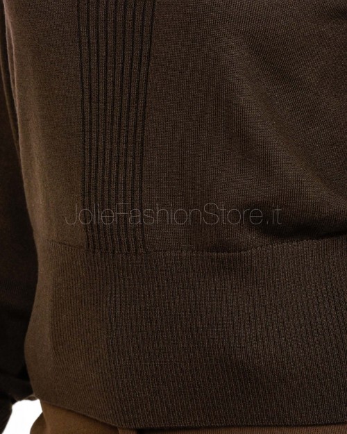 Patrizia Pepe Maglia Collo Alto Banda Lurex Deep Chocolate  2K0340 KM36 B856